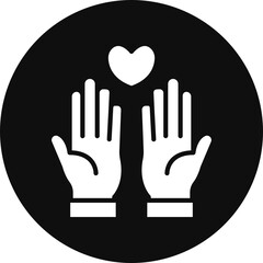 Obraz premium Prayer Vector Glyph Black Circle Icon