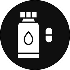Suplement Vector Glyph Black Circle Icon