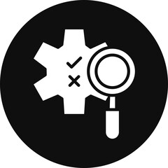 Boolean Search Vector Glyph Black Circle Icon