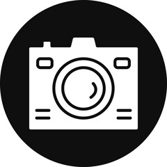 Camera Vector Glyph Black Circle Icon