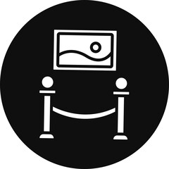 Museum Vector Glyph Black Circle Icon