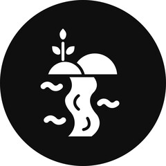 River Vector Glyph Black Circle Icon