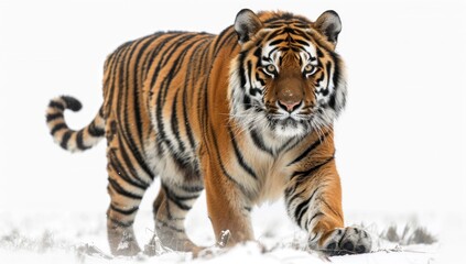 Tiger Walking in the Snow