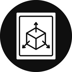 Three Dimensional Glyph Black Circle Icon