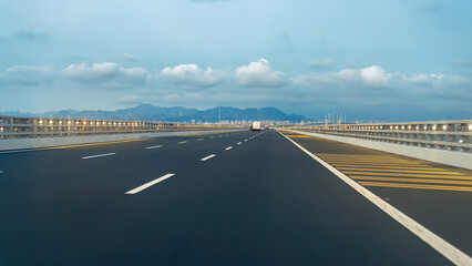 Scenic Highway Bridge with Mountain View