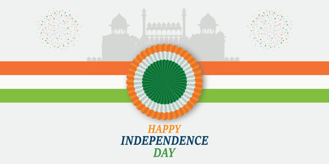 15 august India independence day wishing banner design vector file