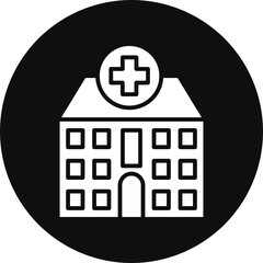 Obraz premium Hospital Glyph Black Circle Icon