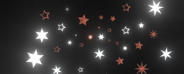 XMAS Glossy 3D Christmas star icon. Design element for holidays. -