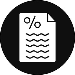 Bill Glyph Black Circle Icon