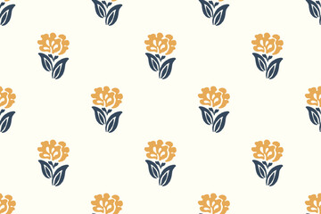 floral ethnic ikat seamless pattern traditional design for background, carpet, wallpaper, clothing, wrapping, fabric, vector illustration, embroidery style, Ajrakh, block print, batik print allovers