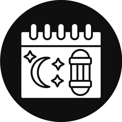 Ramadan Glyph Black Circle Icon