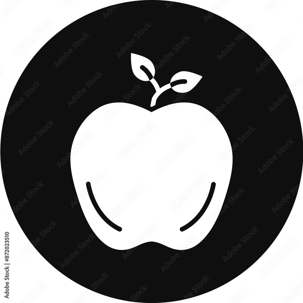 Sticker apple glyph black circle icon