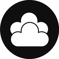 Cloud Glyph Black Circle Icon