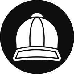 Cap Glyph Black Circle Icon