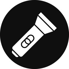 Torch Glyph Black Circle Icon