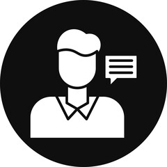 Legal Advisor Glyph Black Circle Icon