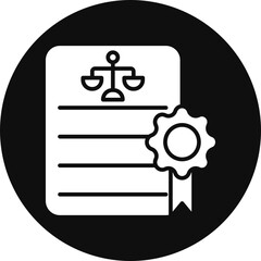 Fototapeta premium Patent Glyph Black Circle Icon