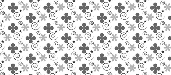 Abstract white background with seamless flower symbol pattern texture. geometric pattern with icon shapes vector Illustration. floral concept art with interior decoration wall and floor. 