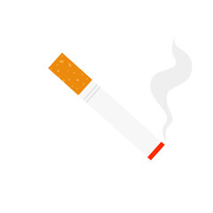 burning cigarette icon in flat style. Smoke vector illustration on white isolated background. Nicotine business concept. smoking icon vector illustration.
