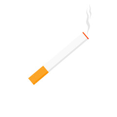 burning cigarette icon in flat style. Smoke vector illustration on white isolated background. Nicotine business concept. smoking icon vector illustration.