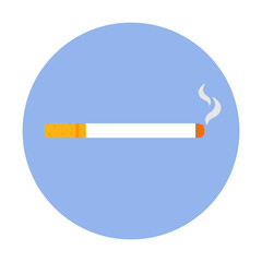 burning cigarette icon in flat style. Smoke vector illustration on white isolated background. Nicotine business concept. smoking icon vector illustration.