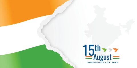 15 august India independence day wishing banner design vector file