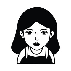 People avatar icon. Girl Avatar Doodle. Vector illustration charaters for social media and networking, user profile, website and app design and development, user profile icons.