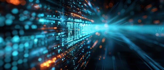 Fototapeta premium A futuristic interpretation of the economy through the lens of digital light