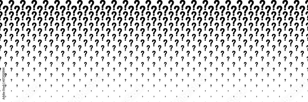 Aufkleber horizontal halftone of black question mark sign for pattern and background.