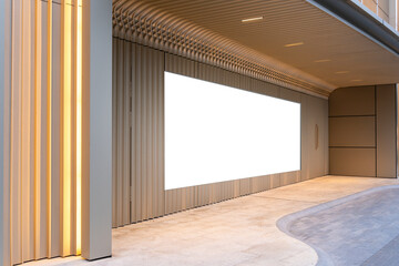 Modern Building with Blank Signboard for Advertisement