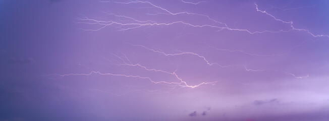 lightning in the night in sky