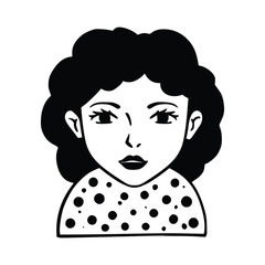People avatar icon. Girl Avatar Doodle. Vector illustration charaters for social media and networking, user profile, website and app design and development, user profile icons.