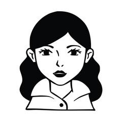 People avatar icon. Girl Avatar Doodle. Vector illustration charaters for social media and networking, user profile, website and app design and development, user profile icons.