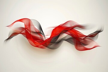 Fototapeta premium Flowing abstract waves with black and red hues representing creativity and elegance in a dynamic artistic setting