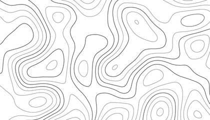 Background of the topographic map. Topographic map lines, contour background. Black and white abstract background.