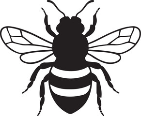 Bee silhouette Illustration vector .