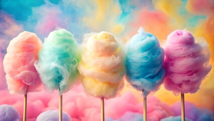 Colorful cotton candy sugar background