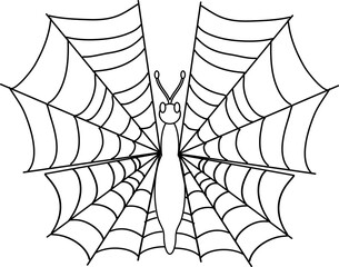 Butterfly with cobweb wings, Halloween decoration.