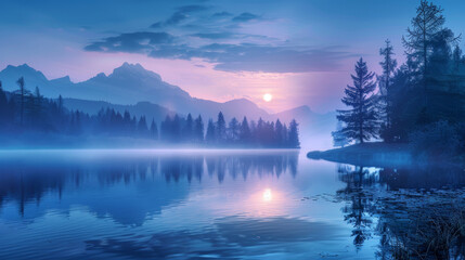 A beautifully realistic photograph of a serene natural landscape, embodying super healing qualities, stress reduction, soothing relaxation, and meditation. This tranquil scene offers a perfect backdro