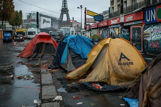 Tente SDF dans les rue de Paris