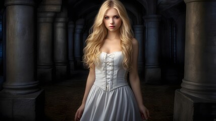 portrait of a woman in a dress _ easthetic fairy tail