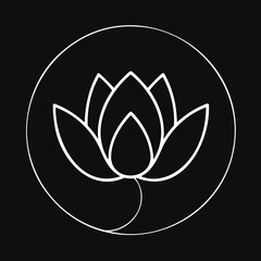 Minimalist Lotus Flower Line Art