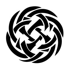 Intricate Celtic Knot Design in Black