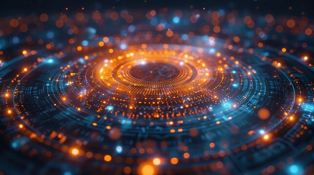 Quantum computing lab with glowing quantum processors and intricate quantum algorithms