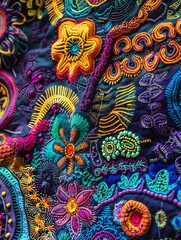 Handmade tapestry with vibrant colors and intricate designs, Craft Artisan, Cultural expression through detailed weaving