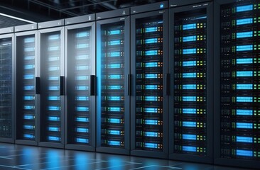 Futuristic technology, artificial intelligence, robots and
information space