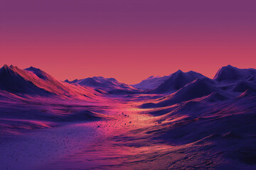 Mountain landscape in the other planet, outer space concept, set for science fiction movies.