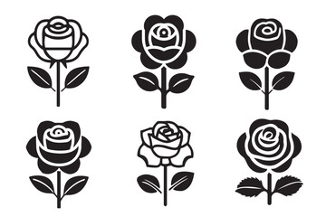 set of black and white trees