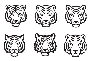 set of tiger heads