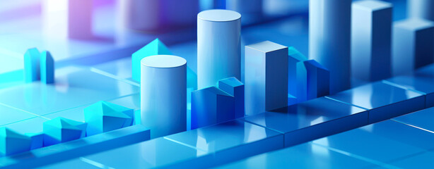 Fototapeta premium background 3D rendering of chart bars